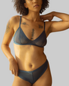 Ruth Stripe Mesh Bralette and Thong Set in Sea Blue