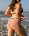 Underclub Trinity Keyhole Colorblock Cheeky Bikini in Red Blush