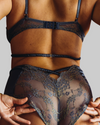 UC x Beth Jones Satin & Lurex Lace Bralette and Bloomer Set in Midnight