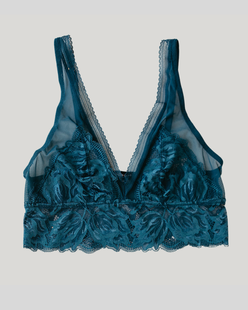 Plus dusty teal high neck lace bralette – All About You Boutique