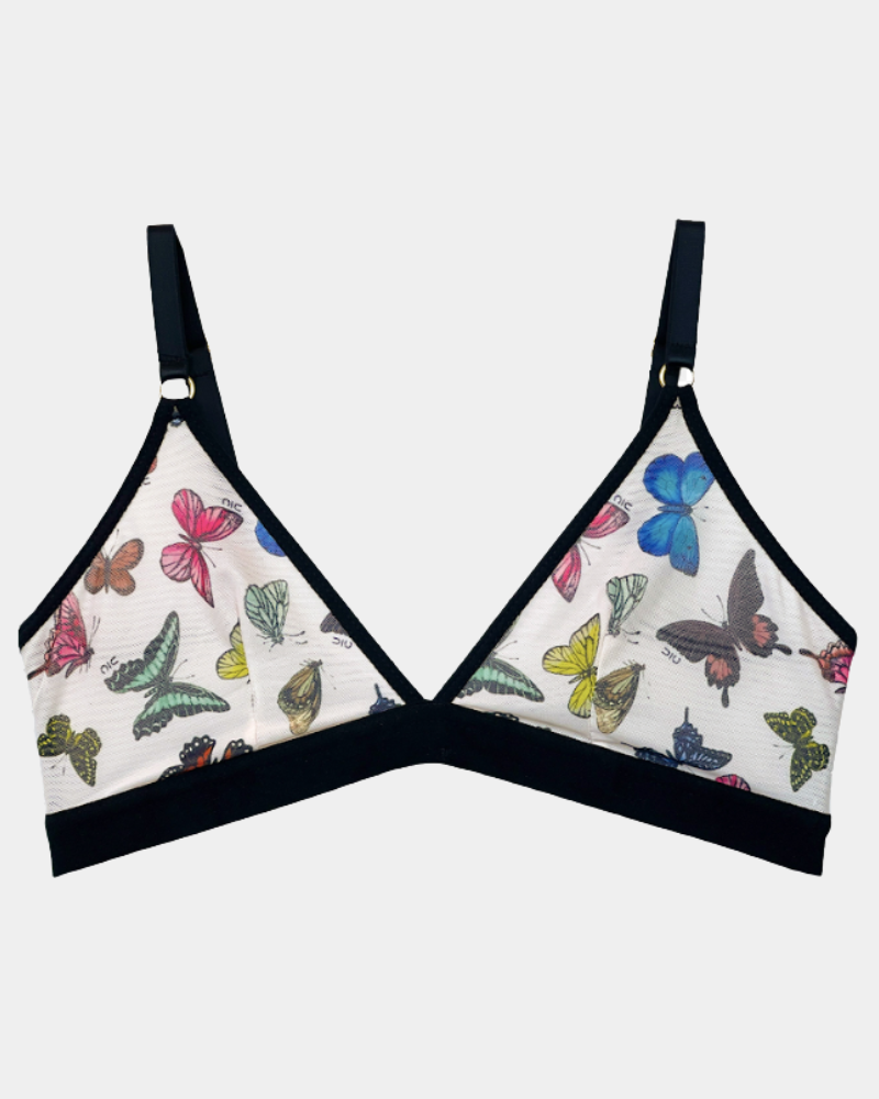 Plus Size Underclub x Kilo Brava Butterfly Print Mesh Bralette